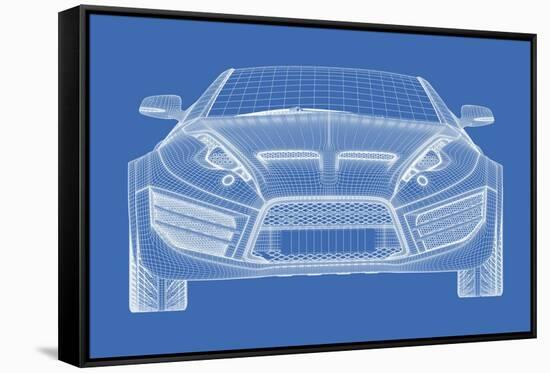 Sports Car Blueprint for Concept Car-Misha-Framed Stretched Canvas