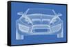 Sports Car Blueprint for Concept Car-Misha-Framed Stretched Canvas