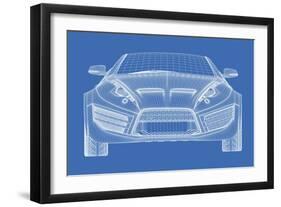 Sports Car Blueprint for Concept Car-Misha-Framed Art Print