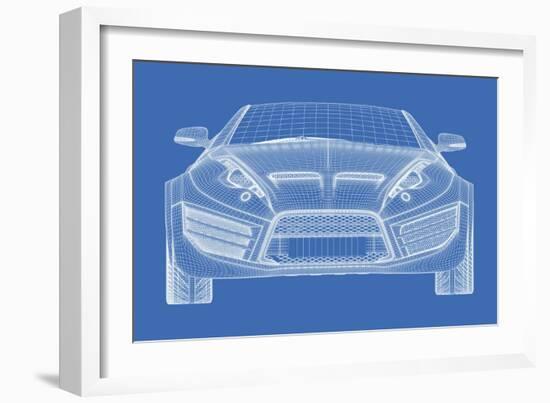 Sports Car Blueprint for Concept Car-Misha-Framed Art Print
