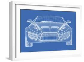 Sports Car Blueprint for Concept Car-Misha-Framed Art Print