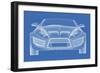 Sports Car Blueprint for Concept Car-Misha-Framed Premium Giclee Print