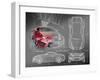 Sports Car Blueprints for Concept Car-Misha-Framed Art Print