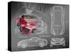 Sports Car Blueprints for Concept Car-Misha-Stretched Canvas