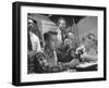 Sports Commentator William Stern Performing a Broadcast During a Football Game-null-Framed Photographic Print