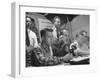 Sports Commentator William Stern Performing a Broadcast During a Football Game-null-Framed Photographic Print