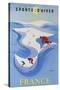 Sports D'Hiver, France, French Travel Poster Winter Sports-null-Stretched Canvas