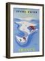 Sports D'Hiver, France, French Travel Poster Winter Sports-null-Framed Premium Giclee Print