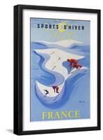 Sports D'Hiver, France, French Travel Poster Winter Sports-null-Framed Premium Giclee Print