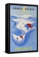 Sports D'Hiver, France, French Travel Poster Winter Sports-null-Framed Stretched Canvas