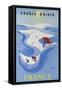 Sports D'Hiver, France, French Travel Poster Winter Sports-null-Framed Stretched Canvas