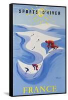 Sports D'Hiver, France, French Travel Poster Winter Sports-null-Framed Stretched Canvas