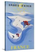 Sports D'Hiver, France, French Travel Poster Winter Sports-null-Stretched Canvas