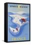 Sports D'Hiver, France, French Travel Poster Winter Sports-null-Framed Stretched Canvas