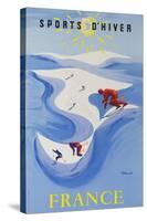 Sports D'Hiver, France, French Travel Poster Winter Sports-null-Stretched Canvas