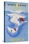Sports D'Hiver, France, French Travel Poster Winter Sports-null-Stretched Canvas