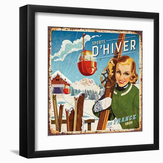 Sports d'hiver-Bruno Pozzo-Framed Art Print