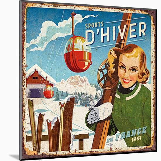 Sports d'hiver-Bruno Pozzo-Mounted Art Print