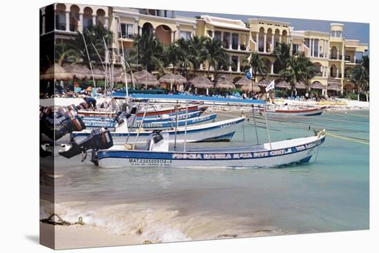 Sports Fishing Boats of Playa del Carmen Mexico-George Oze-Stretched Canvas