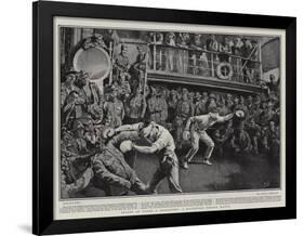 Sports on Board a Transport, a Blindfold Boxing Match-William Small-Framed Giclee Print