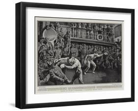 Sports on Board a Transport, a Blindfold Boxing Match-William Small-Framed Giclee Print