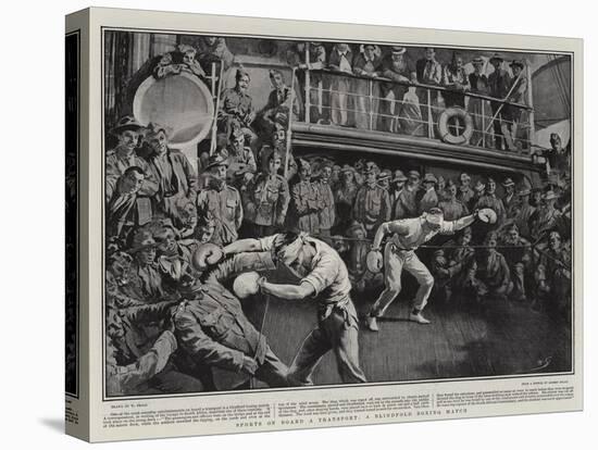 Sports on Board a Transport, a Blindfold Boxing Match-William Small-Stretched Canvas