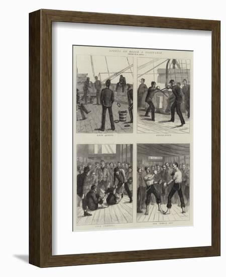 Sports on Board a Troopship-null-Framed Giclee Print