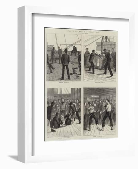 Sports on Board a Troopship-null-Framed Giclee Print