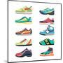 Sports Shoes Vector Set. Fashion Sportwear, Everyday Sneaker, Footwear Clothing Illustration-MSSA-Mounted Art Print