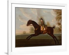 Sportsman, A Bay Hunter with Gentleman Up in a Wooded Landscape, 1773-Daniel Quigley-Framed Giclee Print