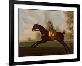 Sportsman, A Bay Hunter with Gentleman Up in a Wooded Landscape, 1773-Daniel Quigley-Framed Giclee Print