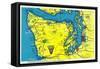 Sportsman and Tourist Map, Olympic Peninsula - Olympic National Park-Lantern Press-Framed Stretched Canvas