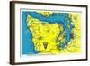 Sportsman and Tourist Map, Olympic Peninsula - Olympic National Park-Lantern Press-Framed Art Print