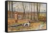 Sportsman with His English Setters Hunting Woodcock, Circa 1900-null-Framed Stretched Canvas