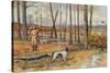 Sportsman with His English Setters Hunting Woodcock, Circa 1900-null-Stretched Canvas