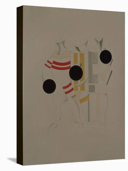 Sportsmen, Figurine for the Opera Victory over the Sun by A. Kruchenykh, 1920-1921-El Lissitzky-Stretched Canvas