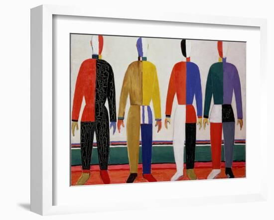 Sportsmen, or Suprematism in Sportsmen's Contours, 1928-32-Kasimir Malevich-Framed Giclee Print