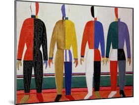 Sportsmen, or Suprematism in Sportsmen's Contours, 1928-32-Kasimir Malevich-Mounted Premium Giclee Print