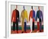 Sportsmen, or Suprematism in Sportsmen's Contours, 1928-32-Kasimir Malevich-Framed Giclee Print