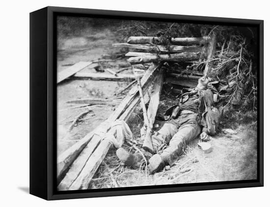 Spotsylvania, VA, Dead Confederate Soldier, Civil War-Lantern Press-Framed Stretched Canvas