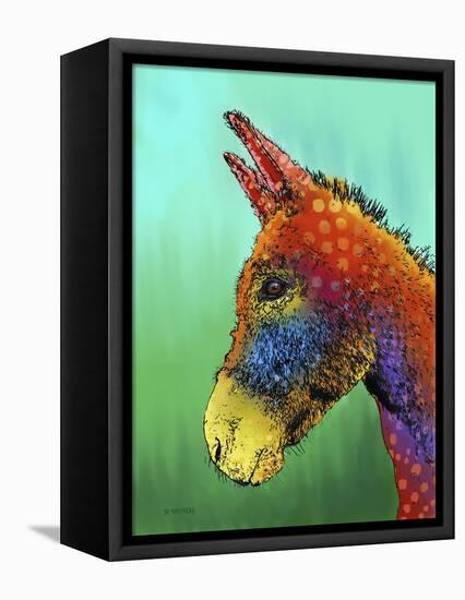 Spotted Donkey 1-Marlene Watson-Framed Stretched Canvas