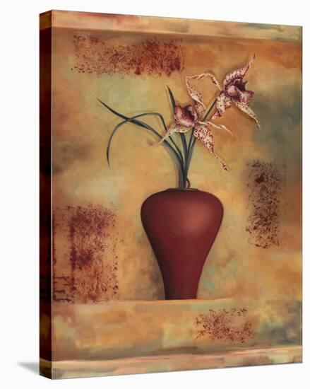 Spotted Orchid in Vase-Louise Montillio-Stretched Canvas