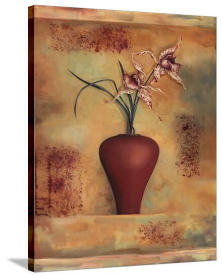 Spotted Orchid in Vase-Louise Montillio-Stretched Canvas