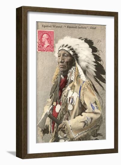 Spotted Weasel, Ecureuil Tachete, Plains Chief-null-Framed Art Print