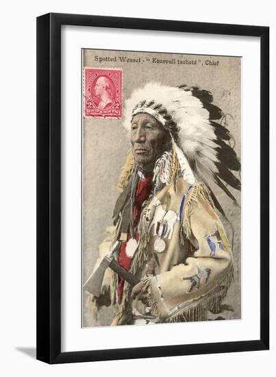 Spotted Weasel, Ecureuil Tachete, Plains Chief-null-Framed Art Print