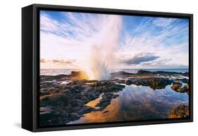 Spouting Horn Power at Sunrise, South Kauai, Poipu Hawaii-Vincent James-Framed Stretched Canvas
