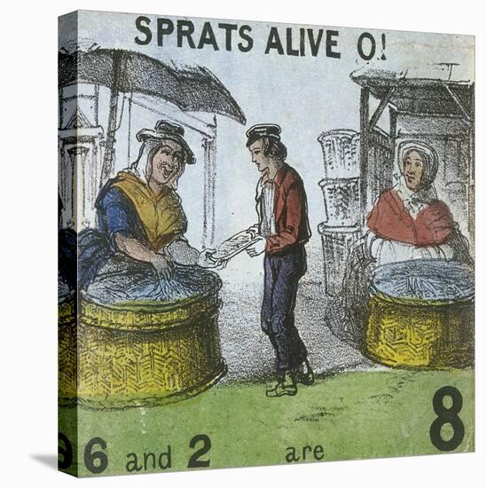 Sprats Alive O!, Cries of London, C1840-TH Jones-Stretched Canvas