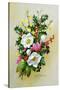 Spray of Dogrose, Holly, Mistletoe and Larkspur-Albert Williams-Stretched Canvas