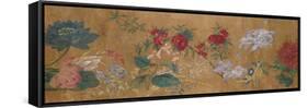 Sprays of Blossoming Prunus, Chrysanthemums, Peonies, Hydrangea, Lotus, Further Flowers and Foliage-Jiang Tingzi (After)-Framed Stretched Canvas