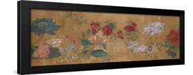 Sprays of Blossoming Prunus, Chrysanthemums, Peonies, Hydrangea, Lotus, Further Flowers and Foliage-Jiang Tingzi (After)-Framed Giclee Print